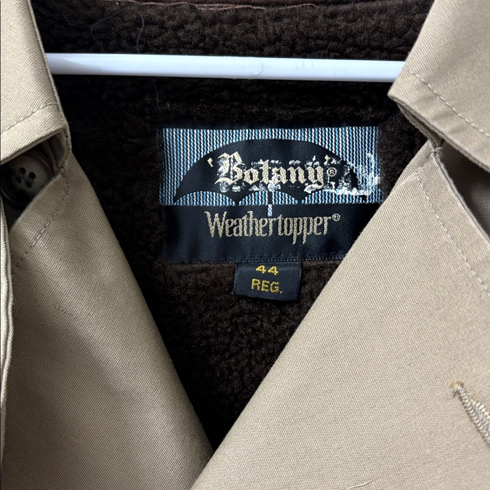 Botany Weathertopper Men's Over Coat. 44 Reg. Removable Fleece Lining. - Picture 3 of 10